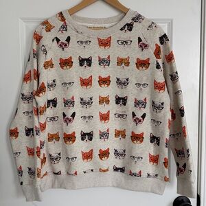 SM Wardrobe Cat Print Sweatshirt - medium, NWOT!